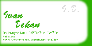 ivan dekan business card